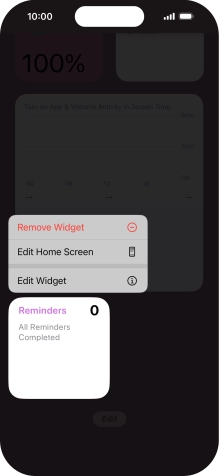 Press Remove Widget.