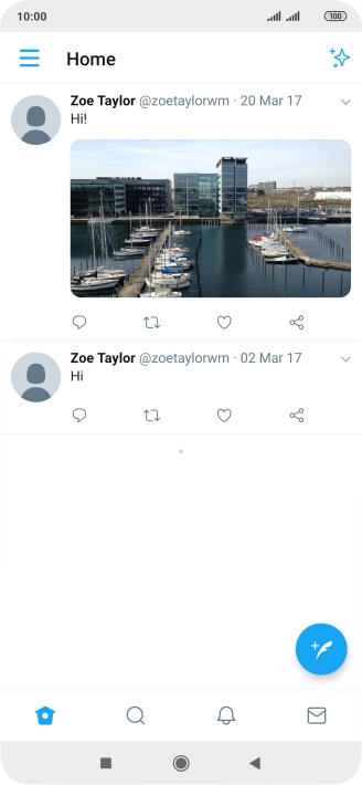 Press the new tweet icon.