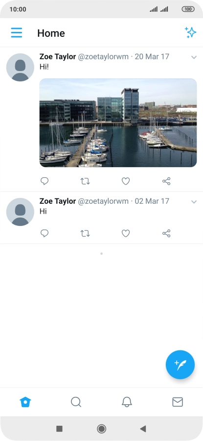 Press the new tweet icon.