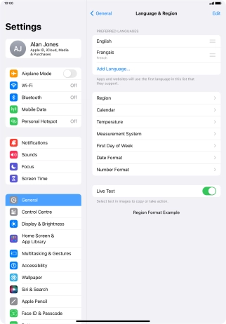 To subsequently select another language as the default language, press the move icon next to the required language and drag it to the top of the list. To subsequently select another language as the default language, press the move icon next to the required language and drag it to the top of the list.