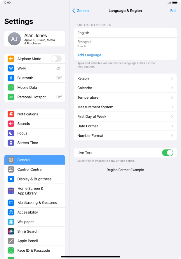 To subsequently select another language as the default language, press the move icon next to the required language and drag it to the top of the list. To subsequently select another language as the default language, press the move icon next to the required language and drag it to the top of the list.