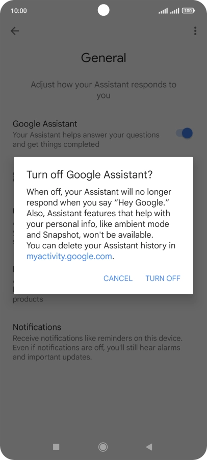 If you turn off the function, press TURN OFF.
