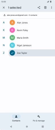 Press the required contact.