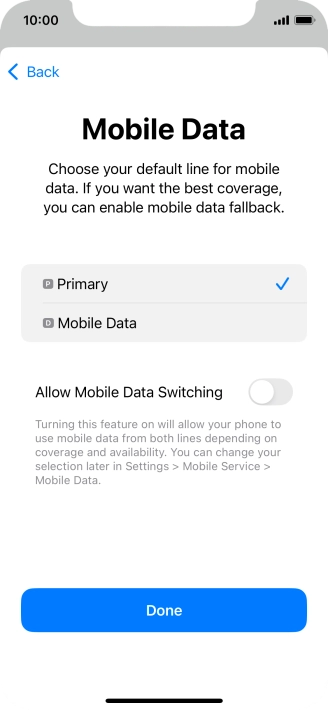 Press the indicator next to 