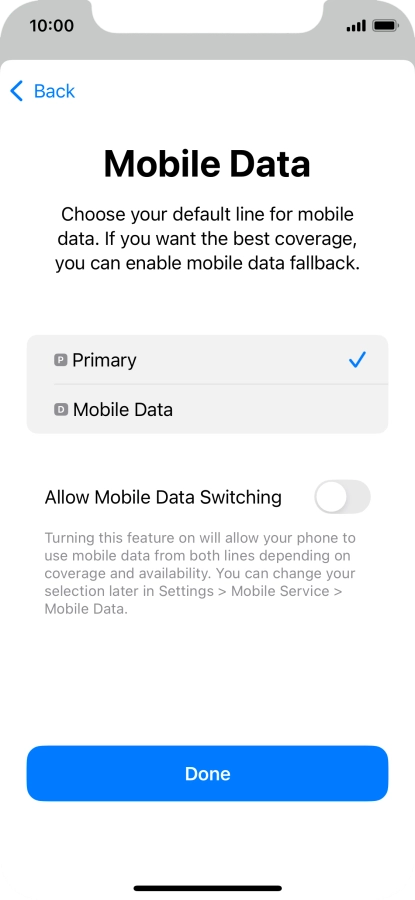 Press the indicator next to 