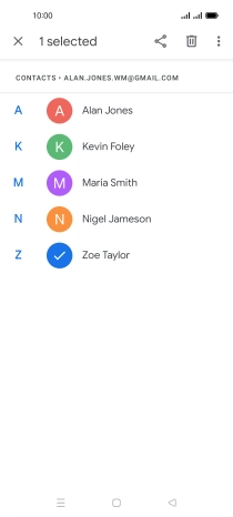 Press the required contact.