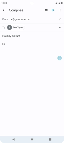 Write the required text and press the send icon.