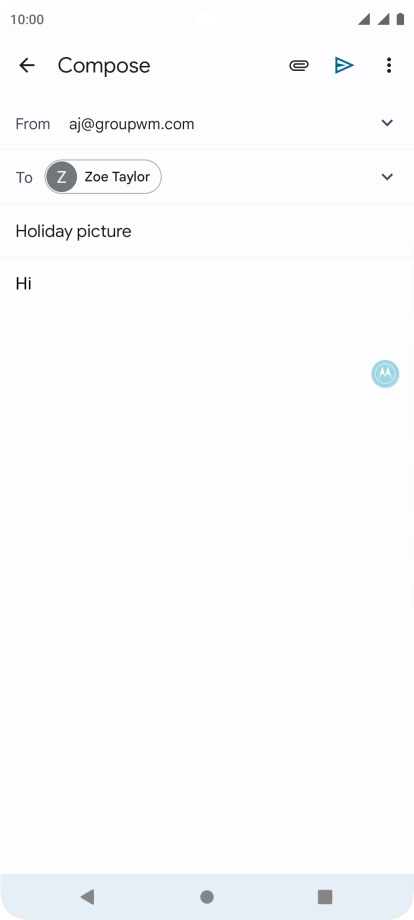 Write the required text and press the send icon.