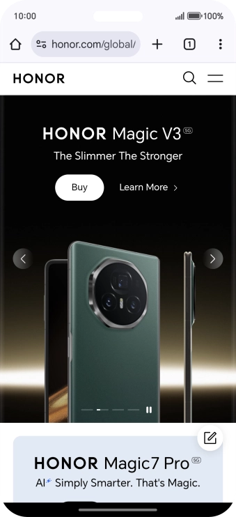 Press the menu icon.