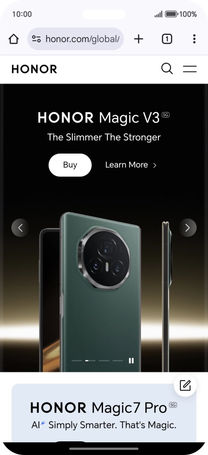 Press the menu icon.