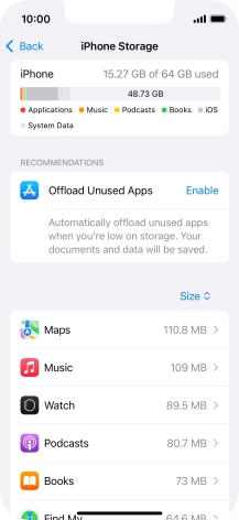 Press the required app.