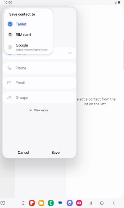Press the required Google account.