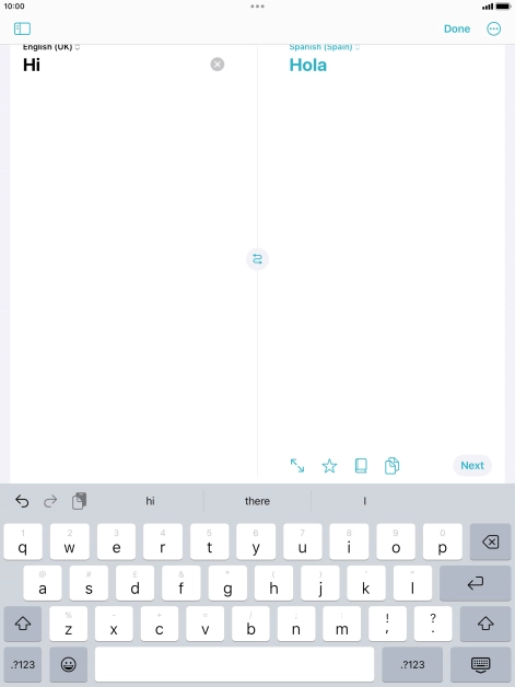 Press the enter icon.