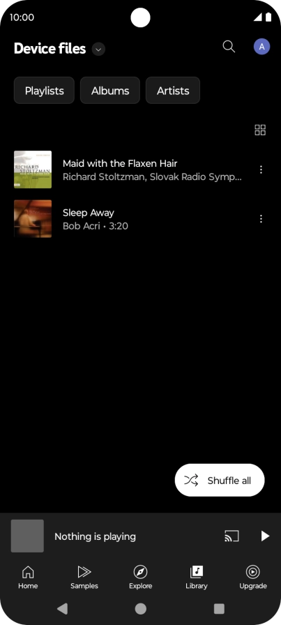 Press the required audio file.