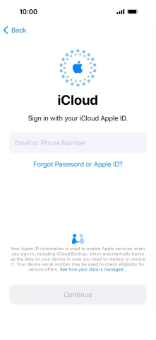 Press Email or Phone Number and key in the username for your Apple ID.