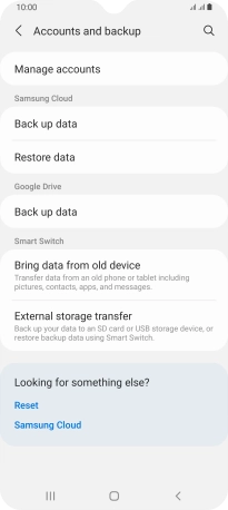Press Manage accounts.