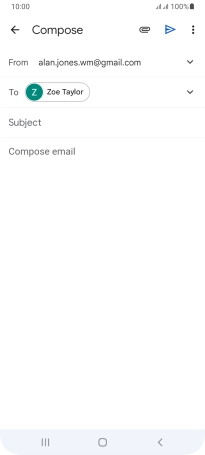 Press Subject and key in the subject for the email message.