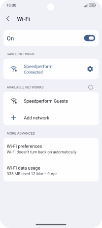 Press the settings icon next to the Wi-Fi network you're connected to.