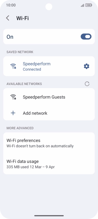Press the settings icon next to the Wi-Fi network you're connected to.