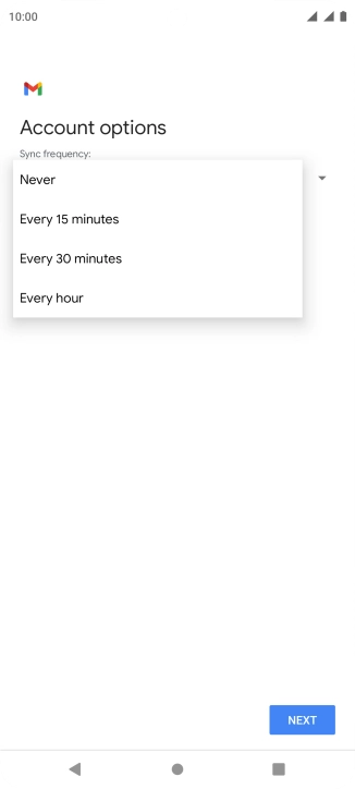 Press the required setting.