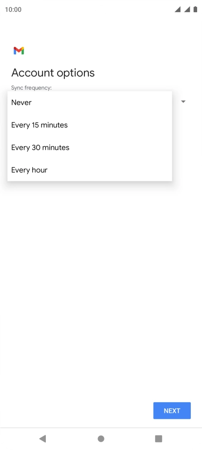 Press the required setting.