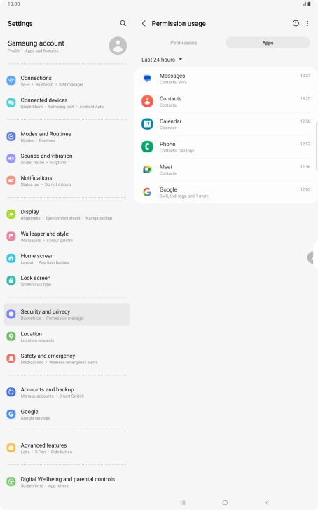 Press the drop down list.