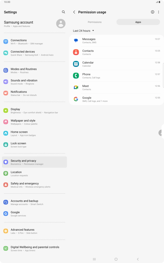 Press the drop down list.