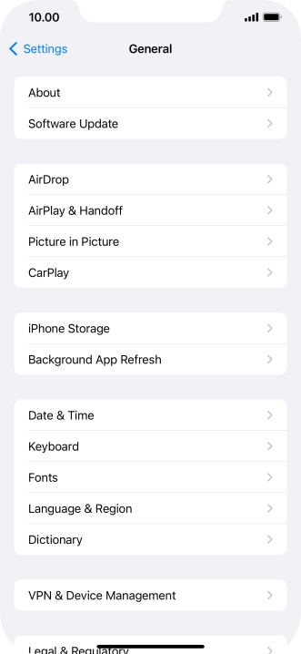 Press Software Update. If a new software version is available, it's displayed. Follow the instructions on the screen to update the phone software.