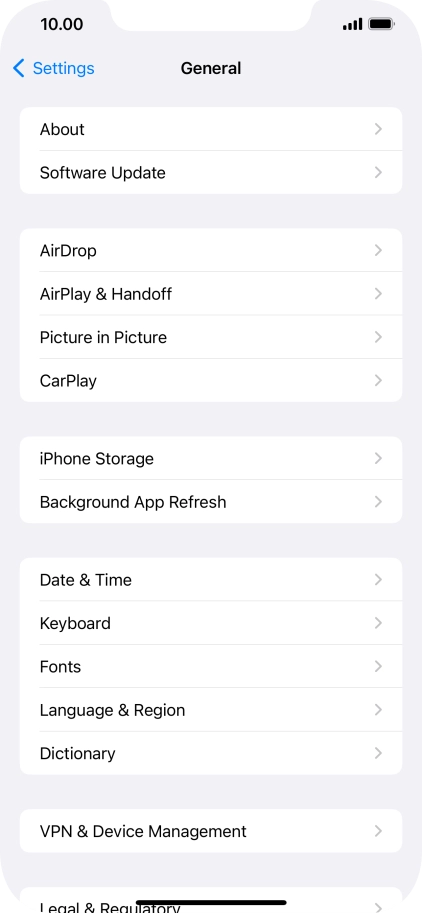Press Software Update. If a new software version is available, it's displayed. Follow the instructions on the screen to update the phone software.