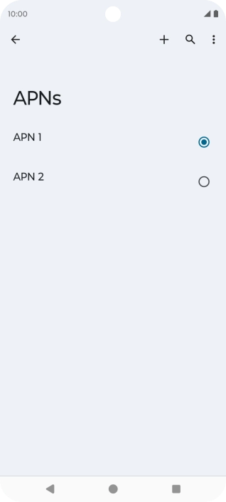 Press the field next to the data connection to activate it.