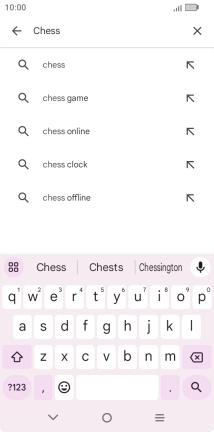 Key in the name or subject of the required app and press the search icon.