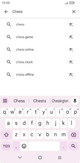 Key in the name or subject of the required app and press the search icon.