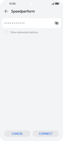 Key in the password for the Wi-Fi network and press CONNECT.