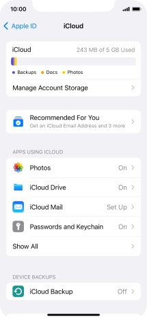 Press iCloud Drive.