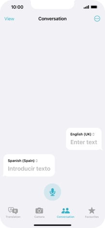 Press the microphone icon and say the required word or sentence.