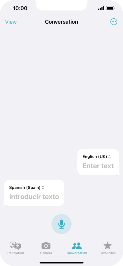 Press the microphone icon and say the required word or sentence.