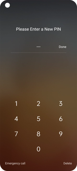 Key in a new four-digit PIN and press Done.