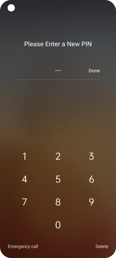 Key in a new four-digit PIN and press Done.