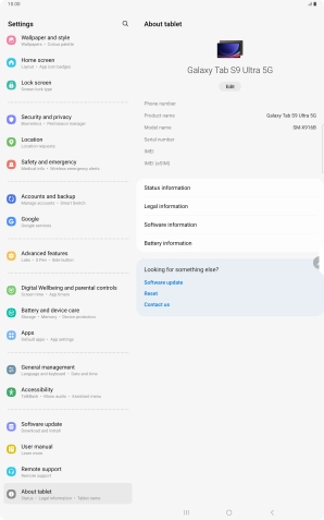 Press Status information.