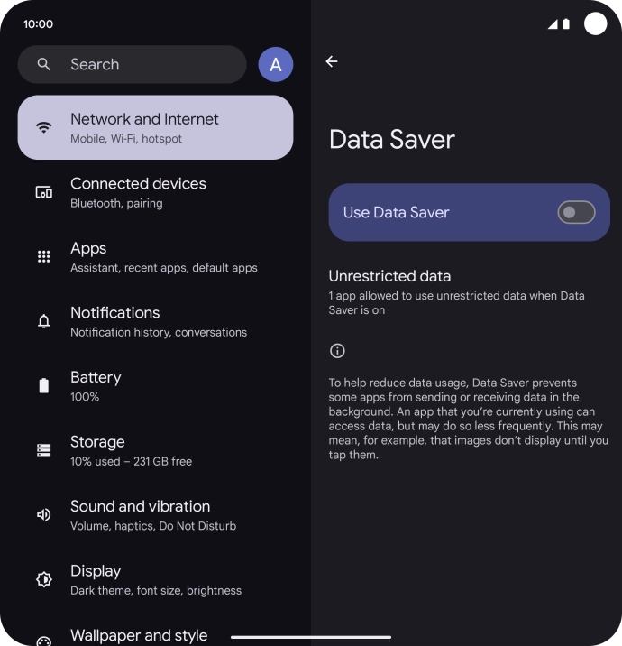 Press the indicator next to 