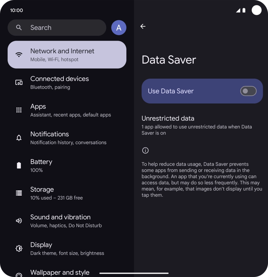 Press the indicator next to 