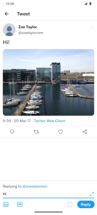 Write your reply and press Reply.