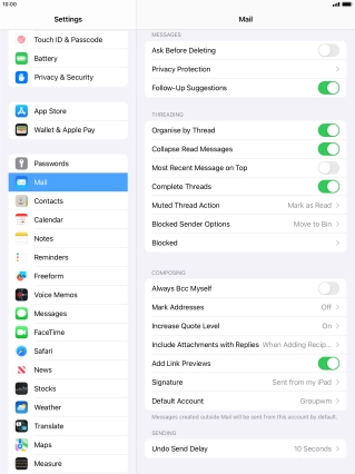 Press Default Account.
