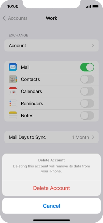 Press Delete Account.
