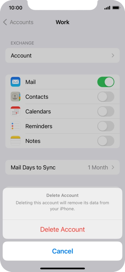 Press Delete Account.