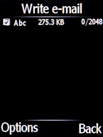 Highlight the text input field and write the text for your email message.