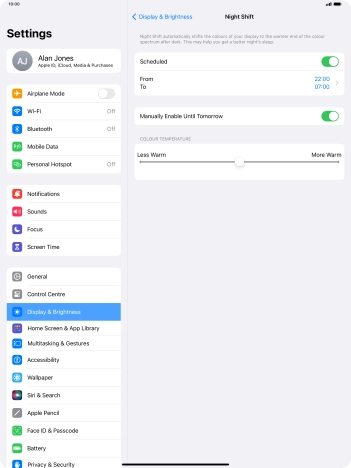 Press and drag the indicator below 