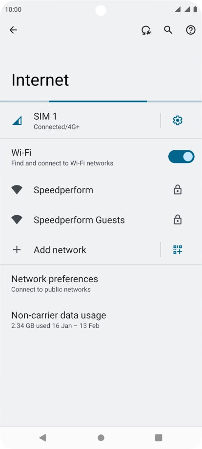 Press the required Wi-Fi network.