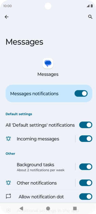 Press Incoming messages.