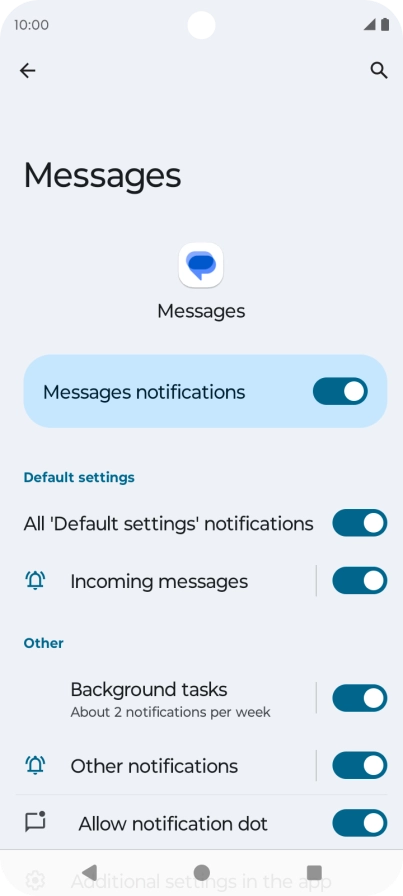 Press Incoming messages.